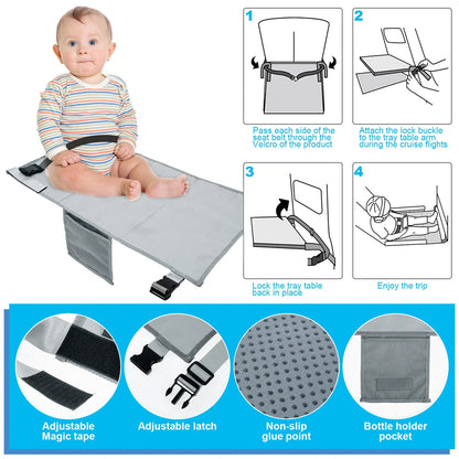 Kids Airplane Bed Breathable Children Airplane Seat Extender Portable Planes Foot Rest Travel Essentials Airplane Foot Hammock