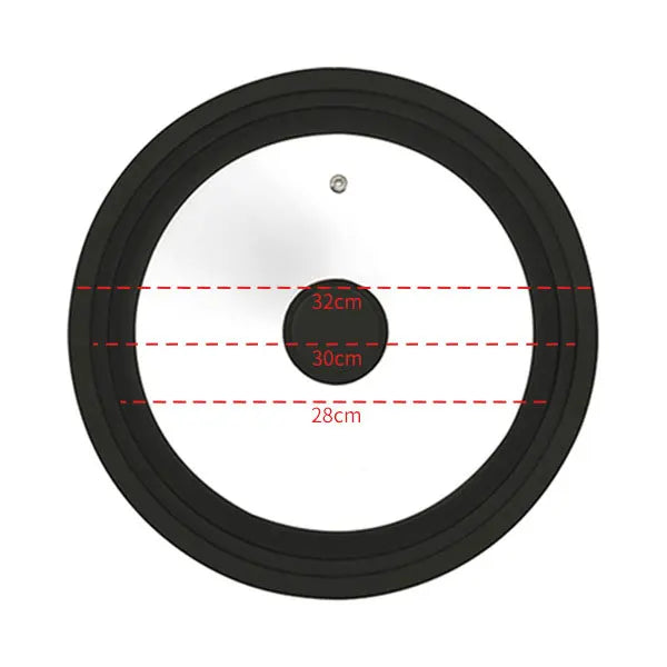 Multi Size Universal Lid for Pots Pans Cookware Tempered Glass Lid for Skillets with Silicone Rim Replacement Lid for Frying Pan