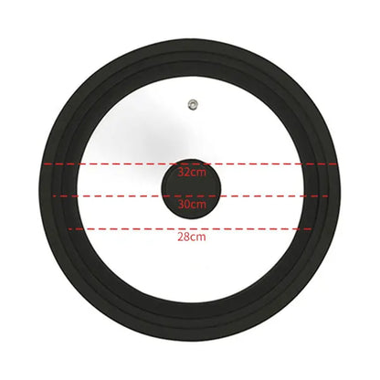 Multi Size Universal Lid for Pots Pans Cookware Tempered Glass Lid for Skillets with Silicone Rim Replacement Lid for Frying Pan