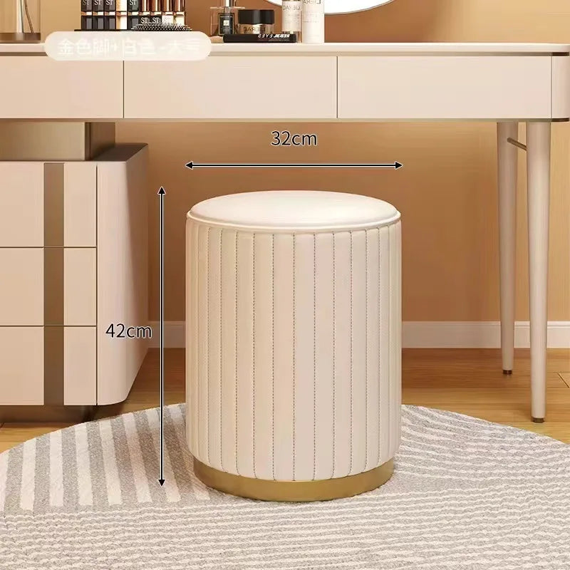 Fashion Storage Stool, Shoe Changing Stool, Makeup Stool, Bedroom Dressing Table Round Stool, New Round Stool with Storage Space