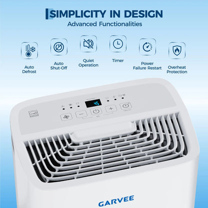 22 Pint Dehumidifier For Home 3000 Sq Ft Basement Large Room Quiet Auto Shut Off Continuous Drain Portable Air Dryer 1.45Gal