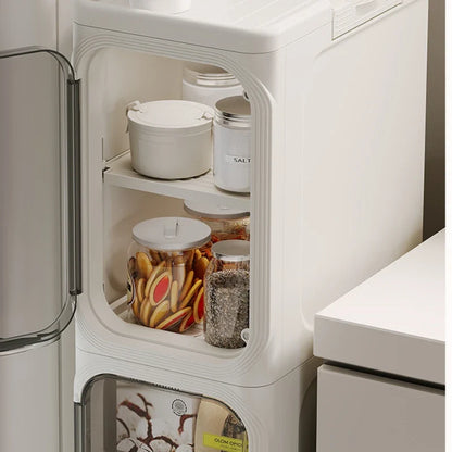Household bathroom narrow seam storage cabinet, multifunctional foldable with wheels, dust-proof and crevice storage cabinet