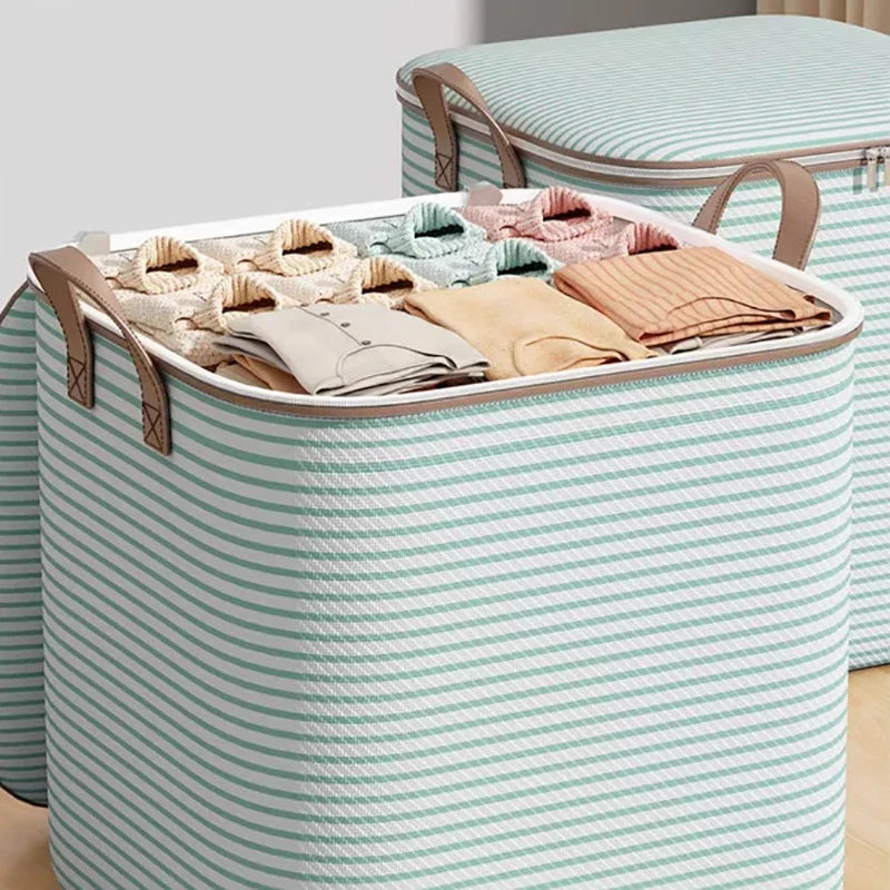 1pc Household Large Capacity Storage Bag Non-woven Material Closet Wardrobe Organizer Can Be Used For Quilt Clothing Toys