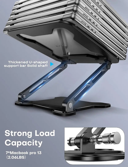 Adjustable Foldable Metal Laptop Stand with Cooling Ventilation for 10-15.6 Inch Notebooks