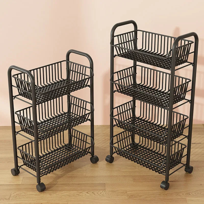 Slim Multi Tier Rolling Kitchen Trolley Organizer Cart Wheels Foldable Mobile Storage Rack Pantry Balcony Bedroom Living Room