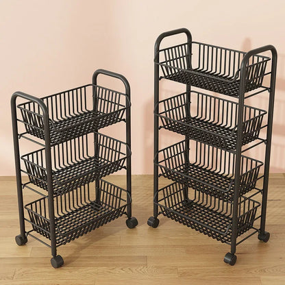 Slim Multi Tier Rolling Kitchen Trolley Organizer Cart Wheels Foldable Mobile Storage Rack Pantry Balcony Bedroom Living Room