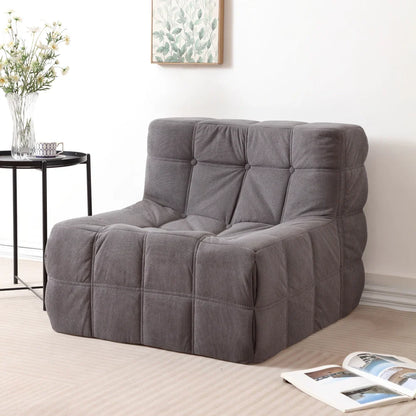 Plush Corduroy Full Sponge Floor Chair - Tufted Modular Lazy Sofa, Comfortable Accent Chair for Home Decor