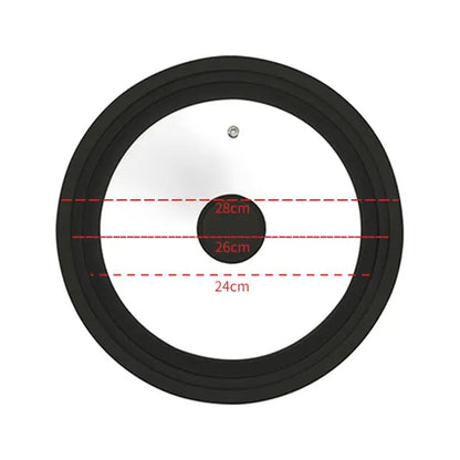 Multi Size Universal Lid for Pots Pans Cookware Tempered Glass Lid for Skillets with Silicone Rim Replacement Lid for Frying Pan