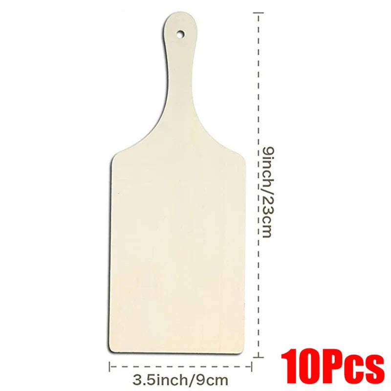 3/6/10Pcs Wooden Cutting Board Craft with Handle Wooden Chopping Board Unfinished Round Charcuterie Cheese Boards for Christmas