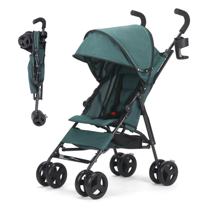 Umbrella Stroller, Lightweight Compact Foldable Baby Stroller for Travel, Easy One-Hand Fold, Multi-Position Canopy