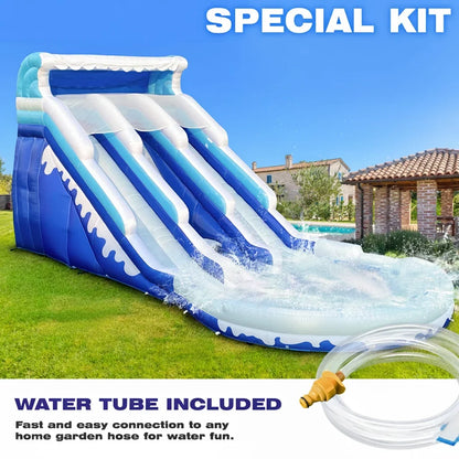 Water Slide for Adults Kids Double  Inflatable Adult Water Slides with Blower, Giant Blow Up Water Slide Backyard