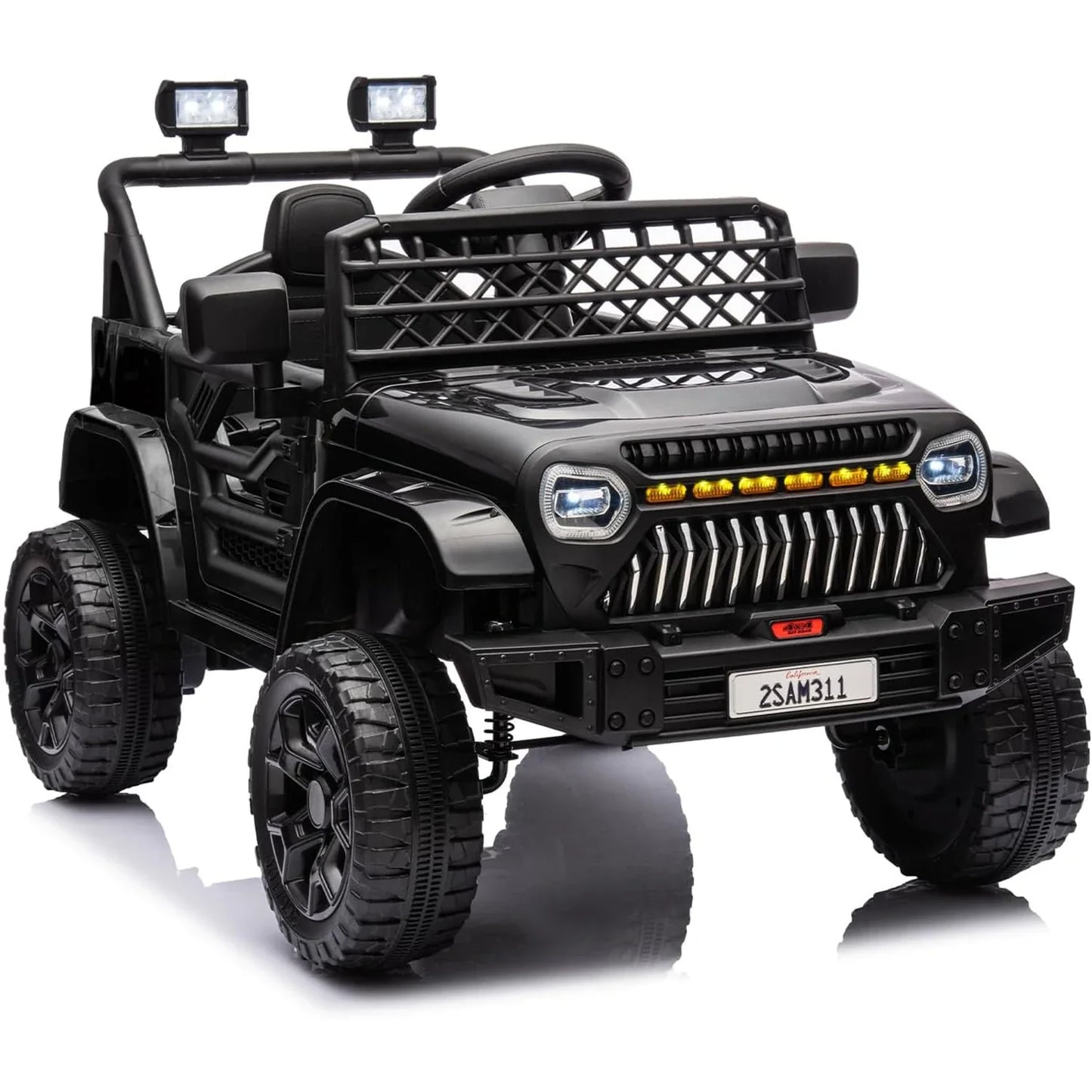 12V Kids Ride On Truck Car Toy Battery Powered Electric Vehicle with Remote Control, Spring Suspension, LED Lights, Music,