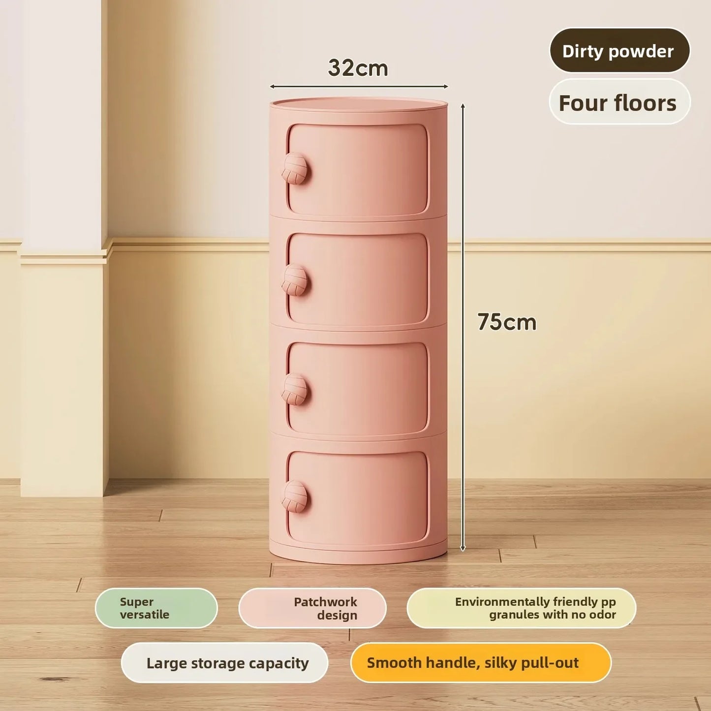 Bedside table Cream wind multi-layer cylindrical bedroom locker Ornament storage cabinet