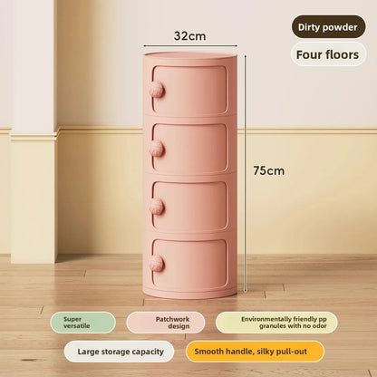 Bedside table Cream wind multi-layer cylindrical bedroom locker Ornament storage cabinet