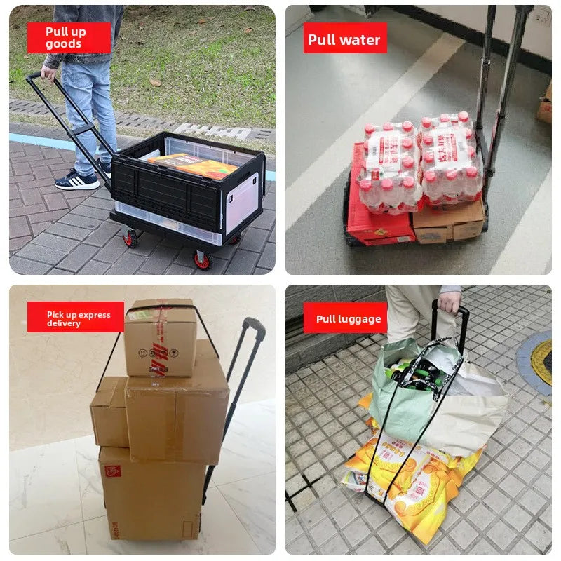 Baoyu, outdoor camper, family truck shopping cart with brake wheel folding trolley trailer