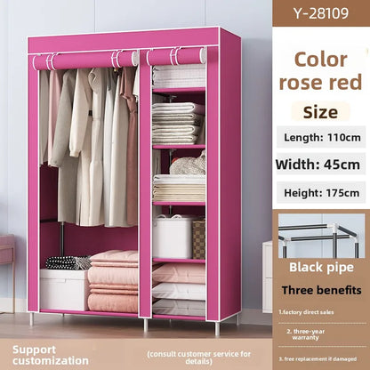 Simple wardrobe storage non-woven fabric assembly folding foreign trade e****mical cloth wardrobe
