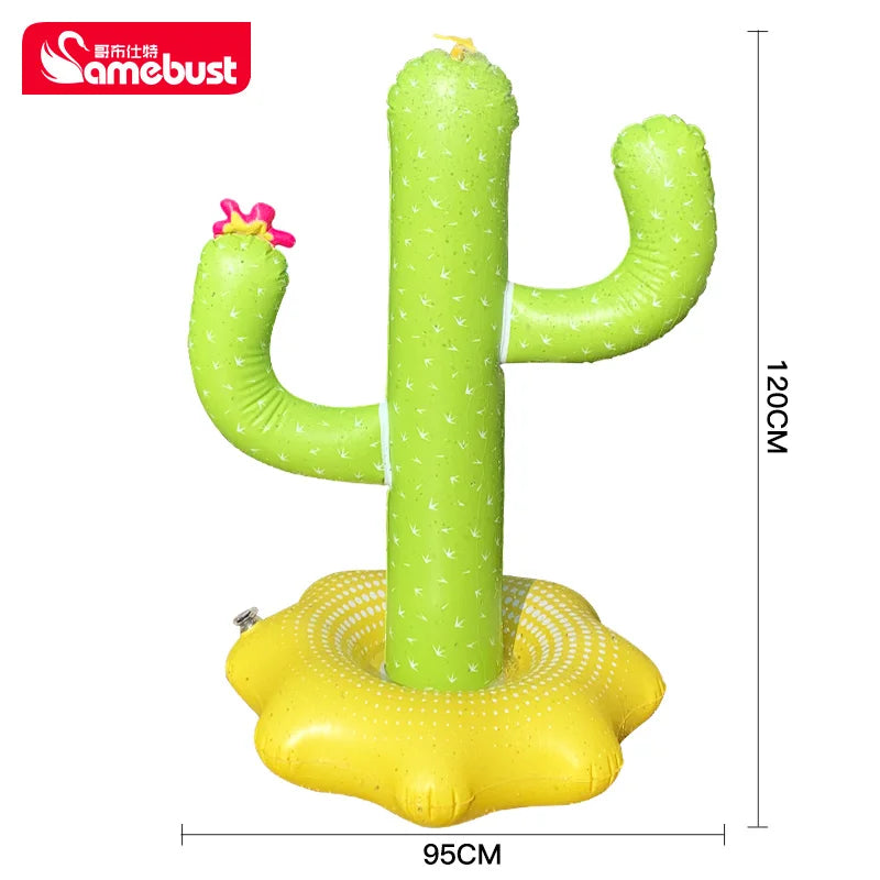 Camebust Spray Mat Pool Wave Children's Water Mat Outdoor Lawn Garden Sprinkler Water Mat Cactus Inflatable Pool Game Toy