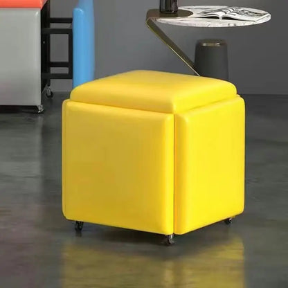 Multi-Functional Rubik's Cube Stool - 5-in-1 Storage Ottoman, Serves as Coffee Table, Dining & Shoe Bench, Nordic Style, silla