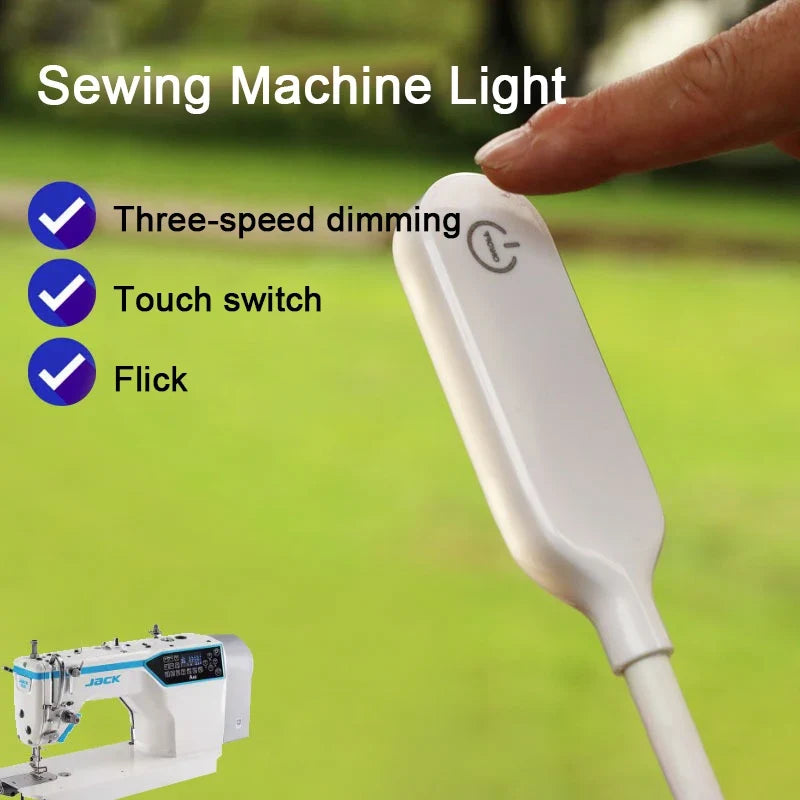 LED Sewing Machine Lighting Lamp Touch dimming Industrial 10/30 Led Light 360° Flexible Adjustable For Base Adsorbed Work Lamps