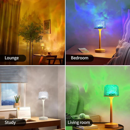 Projection Lamp HighFooted Water Ripple Table Lamp LED Aurora Projector With Remote Control Indoor Romantic And Interesting Gift