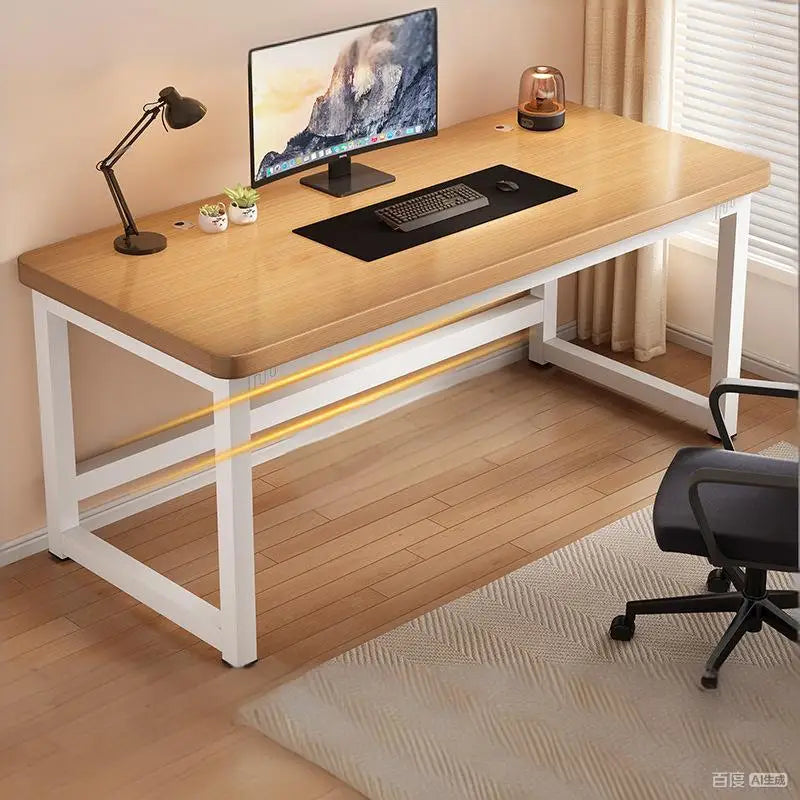 Solid wood computer desk, study desk, writing desk, long table, simple bedroom gaming desk, workbench