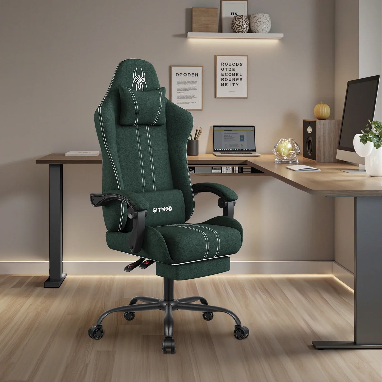 Computer Chairs Office Chairs Big And Tall Desk Chair With Footrest Back Support Ith Upholstered Swivel 300lbs High Capaci