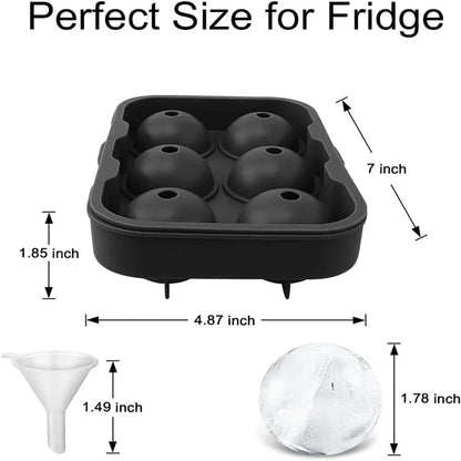 Silicone Ice Ball Maker Large 3D Big Round Sphere High Balls Ice Shape Cube Mold Tray for Freezer Whiskey Cocktail Bar Tools