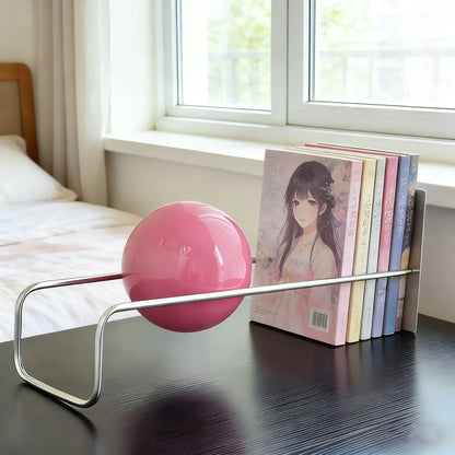 Modern Gravity Ball Book Holder – Bauhaus Mid-Century Desktop Organizer, Chic Magazine & Newspaper Rack, Stylish Office Desk