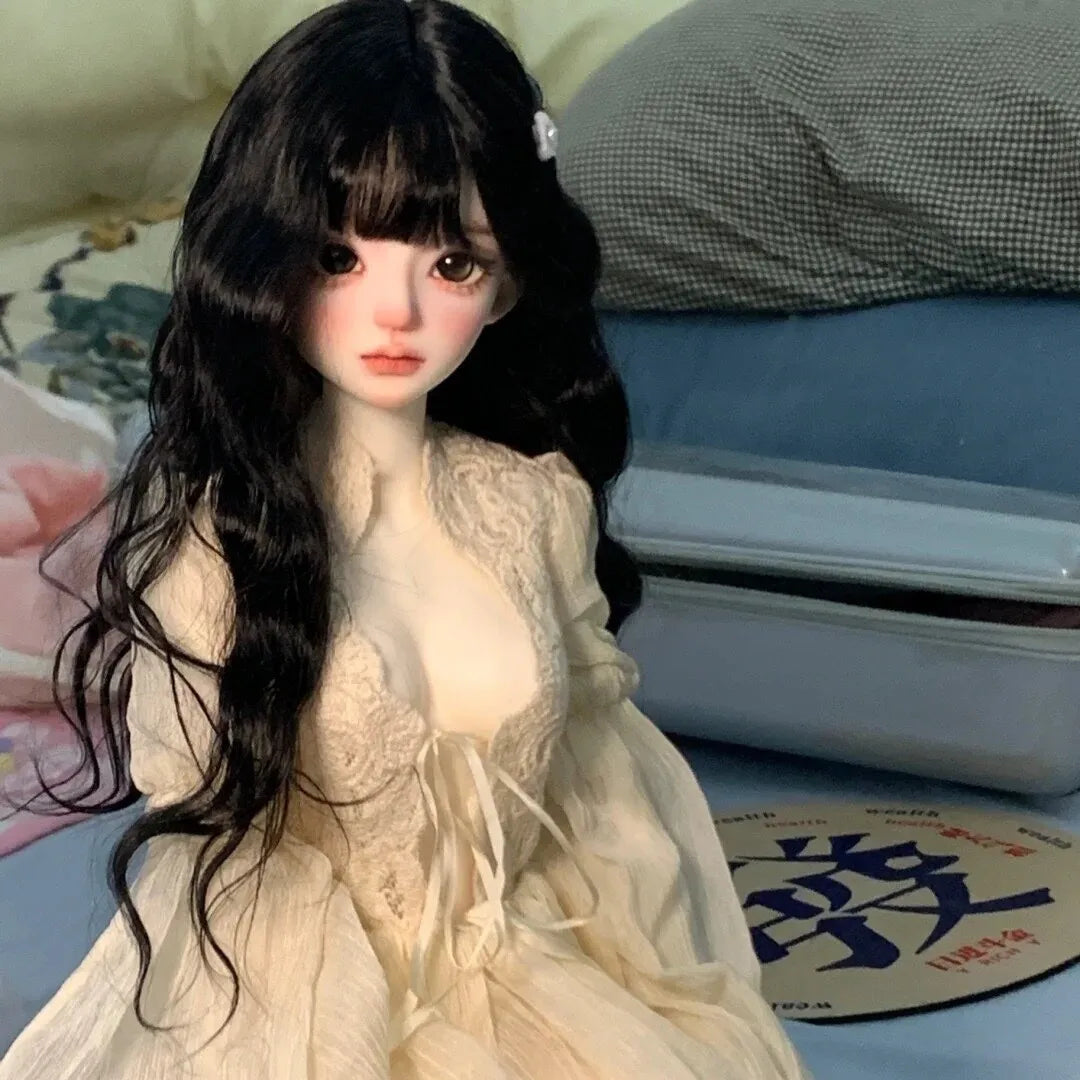 1/3 1/4 1/6 BJD Doll White Black Hair Row Wig Accessories for 60cm Doll Girls Hair
