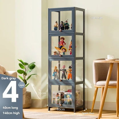 Handmade display cabinet, imitation glass transparent dustproof display cabinet, Lego toy acrylic storage box, bookshelf shelf