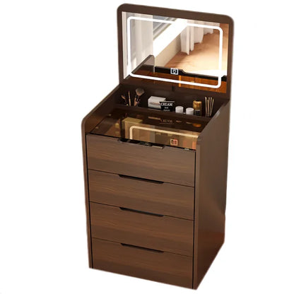 (60cm) 3 in 1 Vanity Desk with Plip Top Mirror, Small Make Up Vanity Set with Visible Glass Desktop