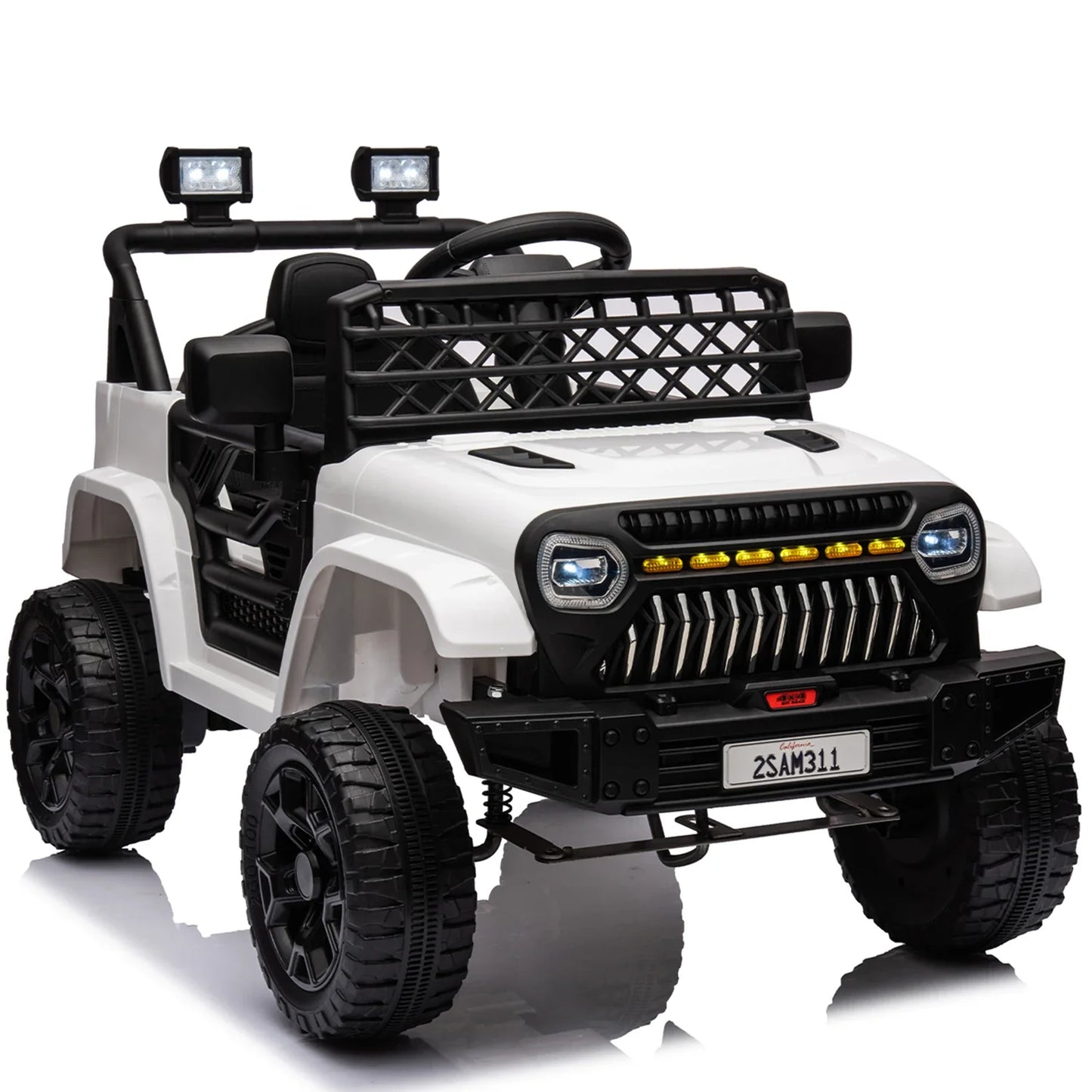 12V Kids Ride On Truck Car Toy Battery Powered Electric Vehicle with Remote Control, Spring Suspension, LED Lights, Music,