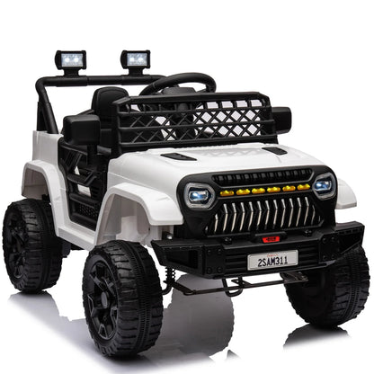 12V Kids Ride On Truck Car Toy Battery Powered Electric Vehicle with Remote Control, Spring Suspension, LED Lights, Music,