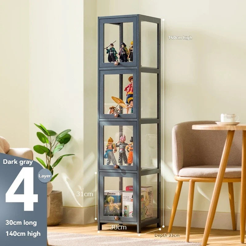 Handmade display cabinet, imitation glass transparent dustproof display cabinet, Lego toy acrylic storage box, bookshelf shelf
