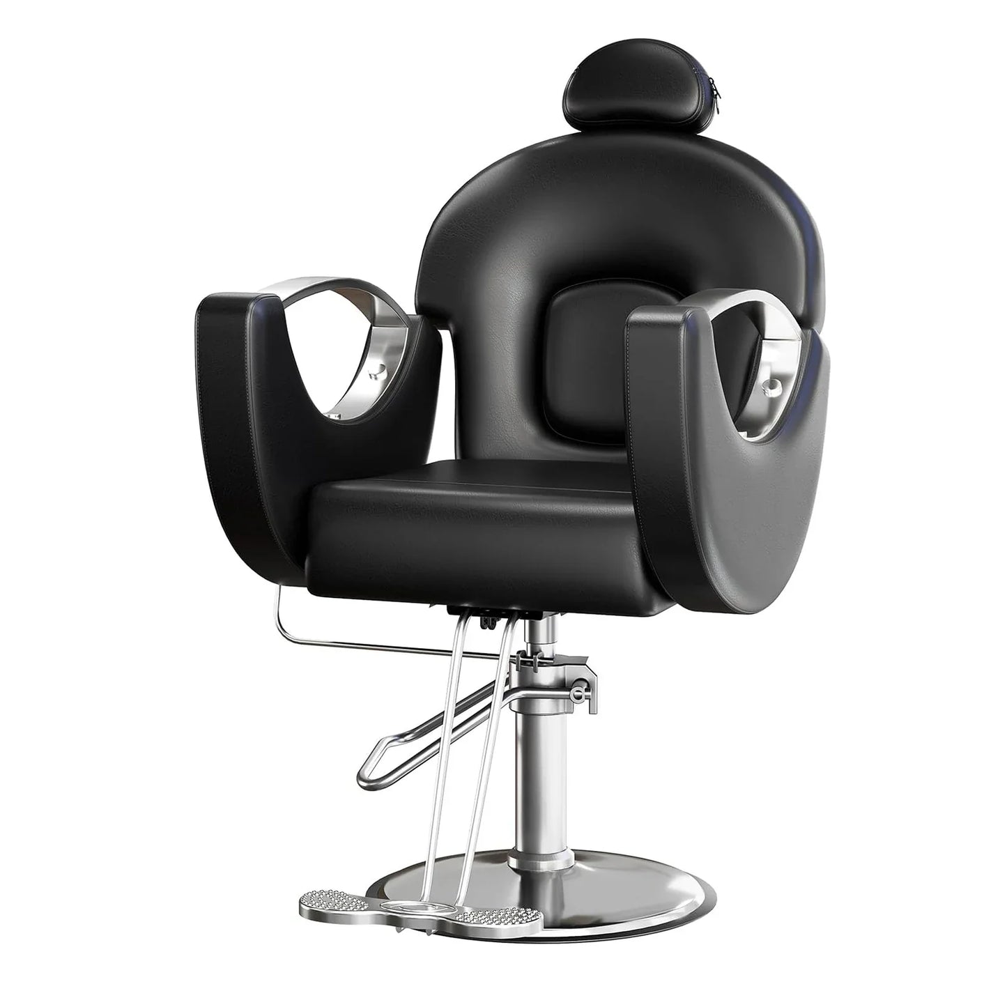 Commercial Barber Chair Reclining & 360° Swivel, Heavy Duty Hydraulic Salon Chair With Adjustable Height For Haircut Shampoo