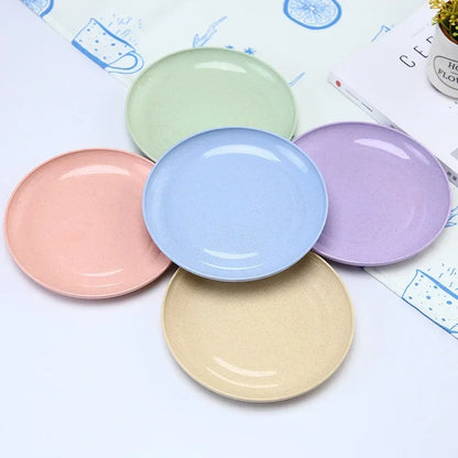 5 PCS Nordic Wheat Straw Plate Fruit Plate Vegetable Plate Plastic Bone Spitting Plate Dry Fruit Plate Tableware Large Plate