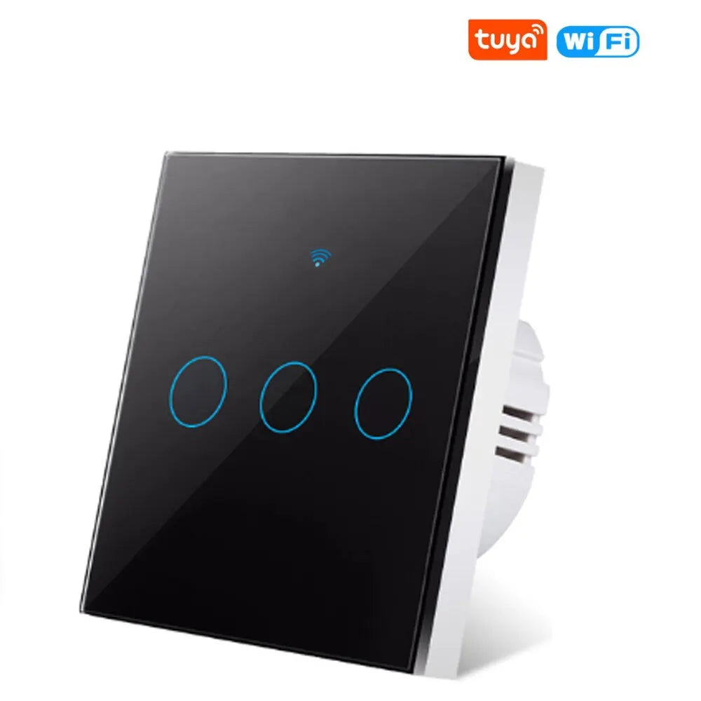 Tuya Wifi Smart Wall Light Switch 1/2/3 Gang EU Touch Switch Rf433 Wireless Remote Control For Alexa Google Home Voice Control