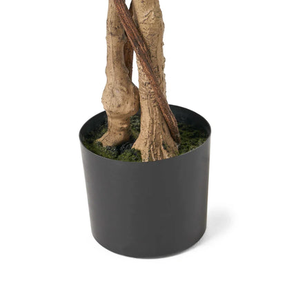 Realistic Artificial Ficus Tree Potted Fake Plant with Planter for Indoor Outdoor Home Decor