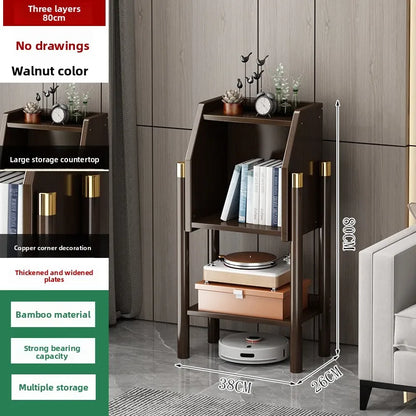 Bookshelf Shelf Floor-to-ceiling bookcase Simple living room wall locker Corner cabinet TV side cabinet Display cabinet Bamboo