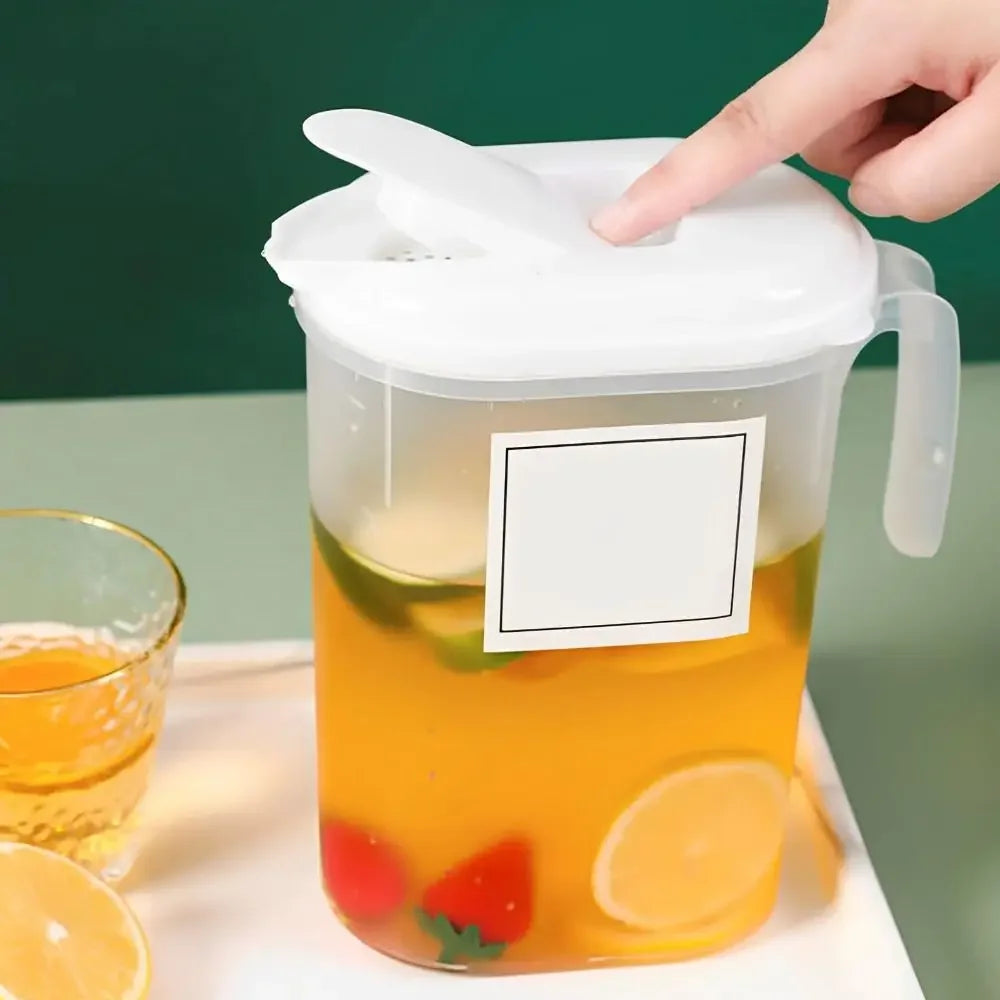 Plastic Fridge Jug with Filter Lid, Plastic Water Pitchers with Handle, Heat Resistant Water Jug, Large Capacity Juice Pitcher