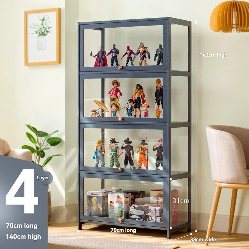 Handmade display cabinet, imitation glass transparent dustproof display cabinet, Lego toy acrylic storage box, bookshelf shelf