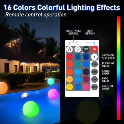 Pool Infaltable Ball - 1 Pack Light Up Beach Balls 8 Light Modes, Pool Beach Games Balls for Outdoor or Indoor Activities