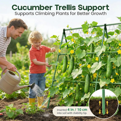 50x50 A-Frame Garden Trellis for Climbing Plants - Easy Assembly, Durable Steel, Fits Raised Beds