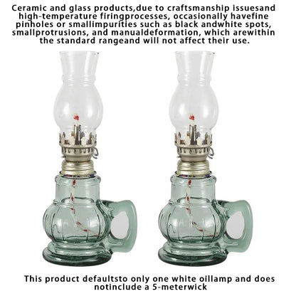 1/2 Pcs Retro Windproof Glass Lamp Mini Kerosene Oil Lamps with Handle for Indoor Use Emergency Lighting Christmas Wedding Decor