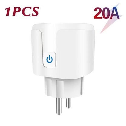 Smart Socket EU 20A Wifi Smart Plug With Power Monitoring Smart Home Voice Control Support Google Assistant Alexa Alice