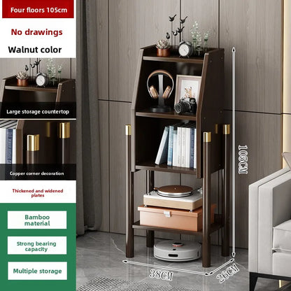 Bookshelf Shelf Floor-to-ceiling bookcase Simple living room wall locker Corner cabinet TV side cabinet Display cabinet Bamboo