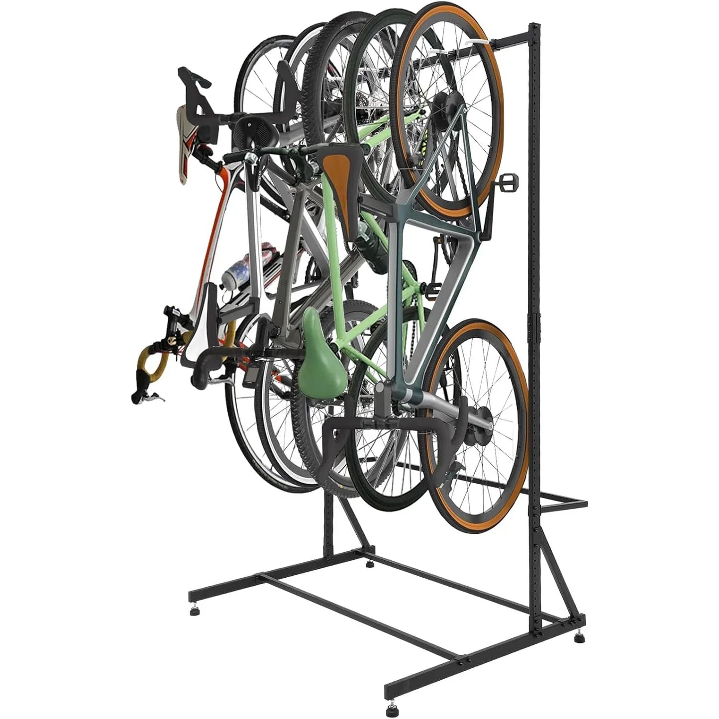 Freestanding 5 Bike Storage Bike Rack Garage Floor Stand Height Adjustable for Backyards Basements Storefronts Workplaces