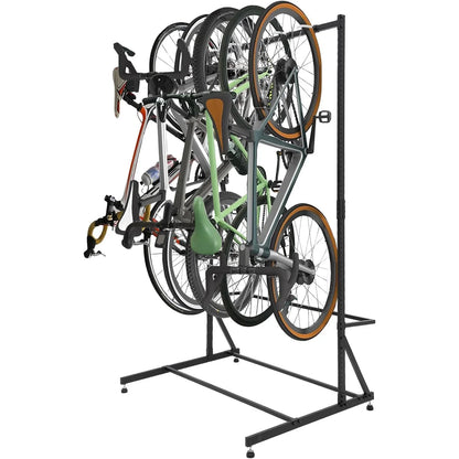 Freestanding 5 Bike Storage Bike Rack Garage Floor Stand Height Adjustable for Backyards Basements Storefronts Workplaces