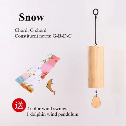 Tuomi Chord Wind Chime Japanese Hand Cranked Wind Chime Retro Bamboo Meditation Sound Healing Bamboo Wind Chime