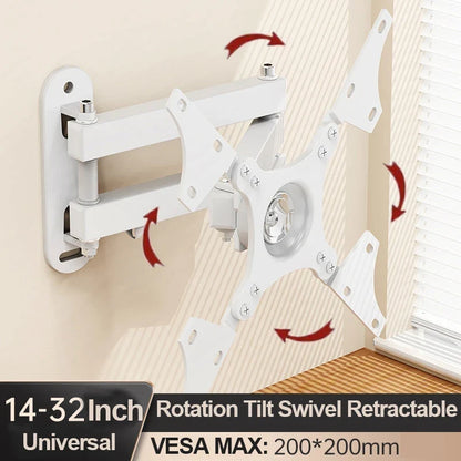 20° tiltable TV Wall Mount Bracket 360° Rotated Holder Universal TV Mounts for 10-32 Inch LCD LED Monitor Flat Panel Halloween